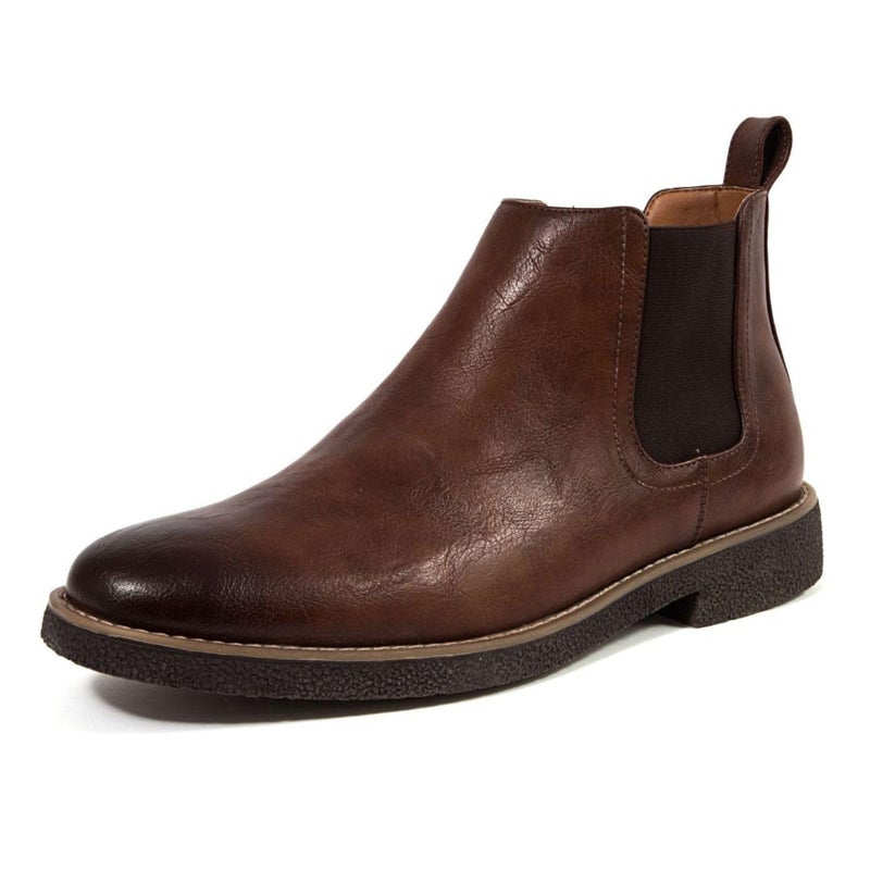 Deer Stags Mens Rockland Dress Comfort Chelsea BootBrownDark Brown 12 Wide