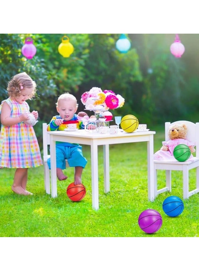 حسم 3 قطع كرة سلة صغيرة، كرات كرة سلة صغيرة، ألعاب كرة سلة مطاطية، كرات سلة صغيرة داخلية للأطفال والكبار وحمام سباحة داخلي وخارجي (3 ألوان) - Image 4