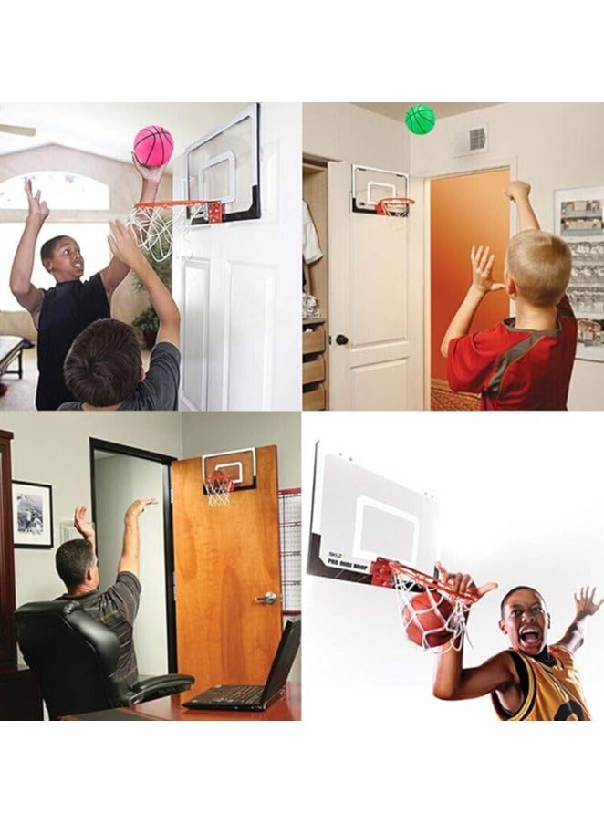 حسم 3 قطع كرة سلة صغيرة، كرات كرة سلة صغيرة، ألعاب كرة سلة مطاطية، كرات سلة صغيرة داخلية للأطفال والكبار وحمام سباحة داخلي وخارجي (3 ألوان) - Image 5