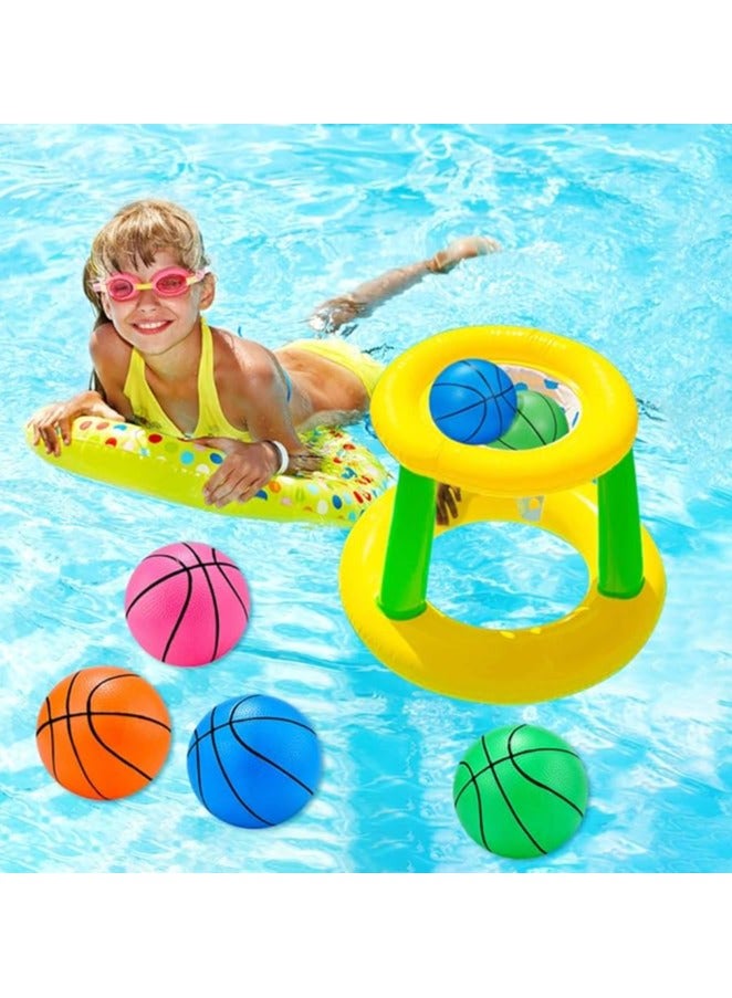 حسم 3 قطع كرة سلة صغيرة، كرات كرة سلة صغيرة، ألعاب كرة سلة مطاطية، كرات سلة صغيرة داخلية للأطفال والكبار وحمام سباحة داخلي وخارجي (3 ألوان) - Image 3