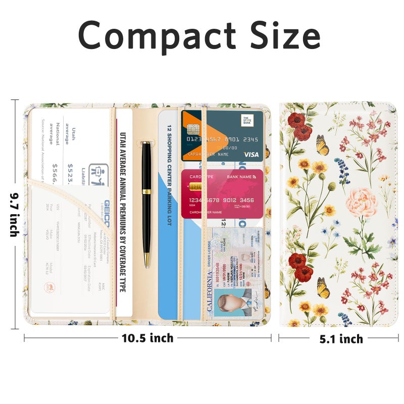 CoBak Car Registration and Insurance Holder - Vehicle Glove Box Car Organizer,Auto Truck Comparment Accessories Case with Magnetic Closure for Driver License,Cards - Image 5