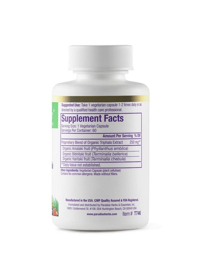 Paradise Herbs Triphala Extract Vegan Non Gmo Gluten Free 60 Vegetarian Capsules  - Image 3