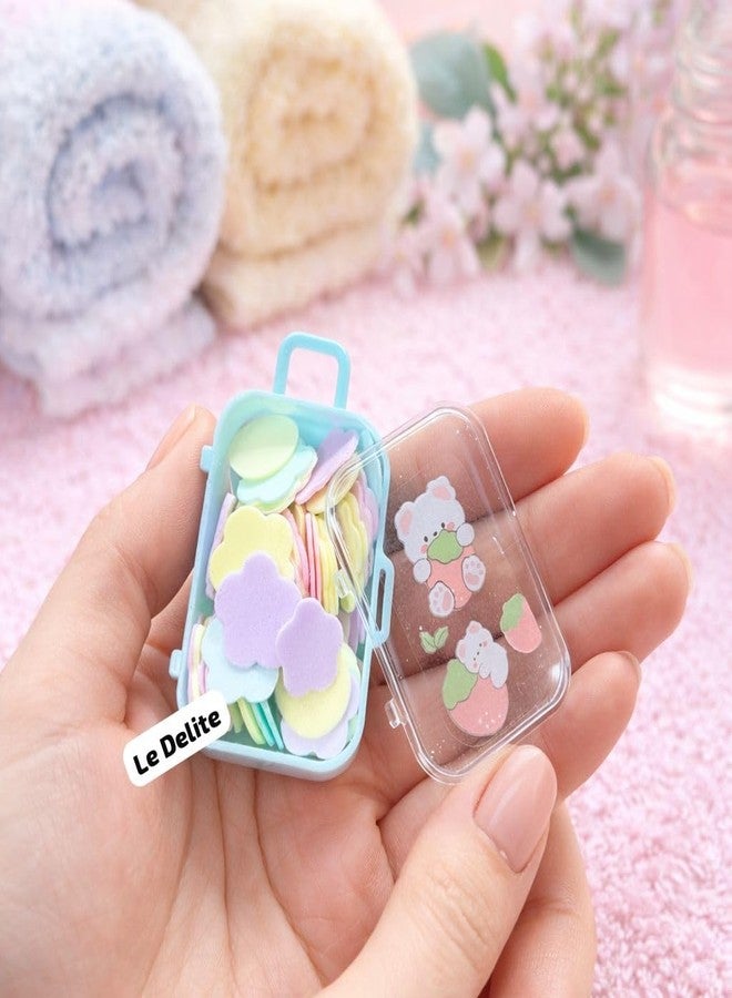 Glitreeprops Mini Travel Paper Soap Sheets for Hand Wash | Portable Suitcase Soap Box with Flower Soap Flakes | Pocket Size Hand Wash Soap for Kids Travel School Outdoor Hygiene | Cute Party Return Gift (Pack of 20) - Image 2