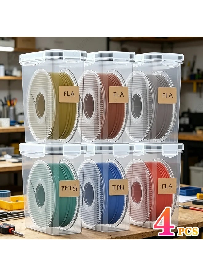 4PCS 3D Printer Filament Dry Box Sealed Dustproof Moisture Proof Storage Container for Universal Spool Holder - Image 1