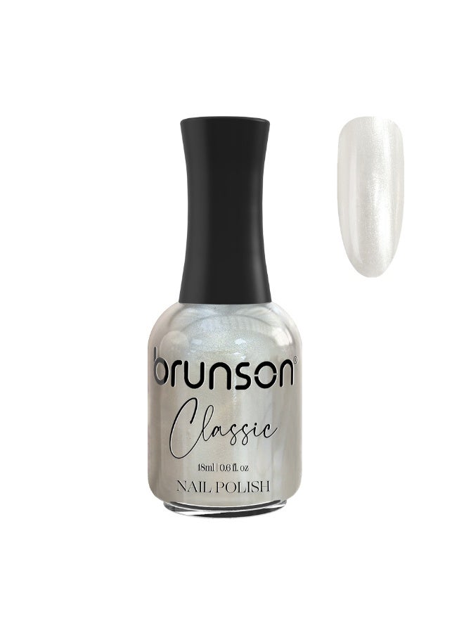 Brunson Classic Nail Polish 18ml Fast Dry Nail Lacquer Nail Harderner Normal Polish Glossy Gel Effect Quick Air Dry Long-Lasting Natural Nail Enamel Salon Quality Manicure Pedicure Regular Polish - Image 1