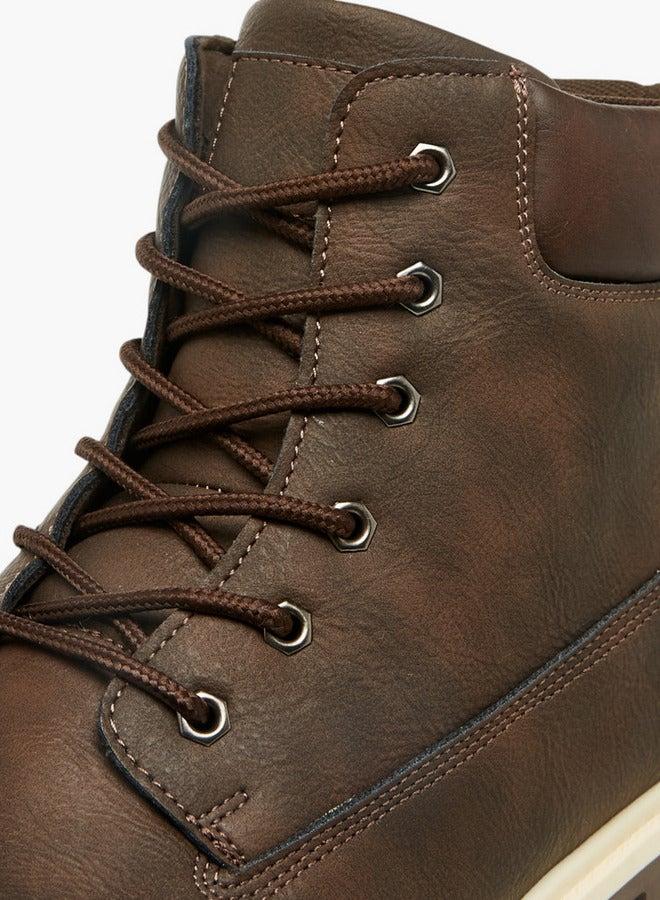 LBL by Shoexpress Solid Lace-Up Ankle Boots - Image 4