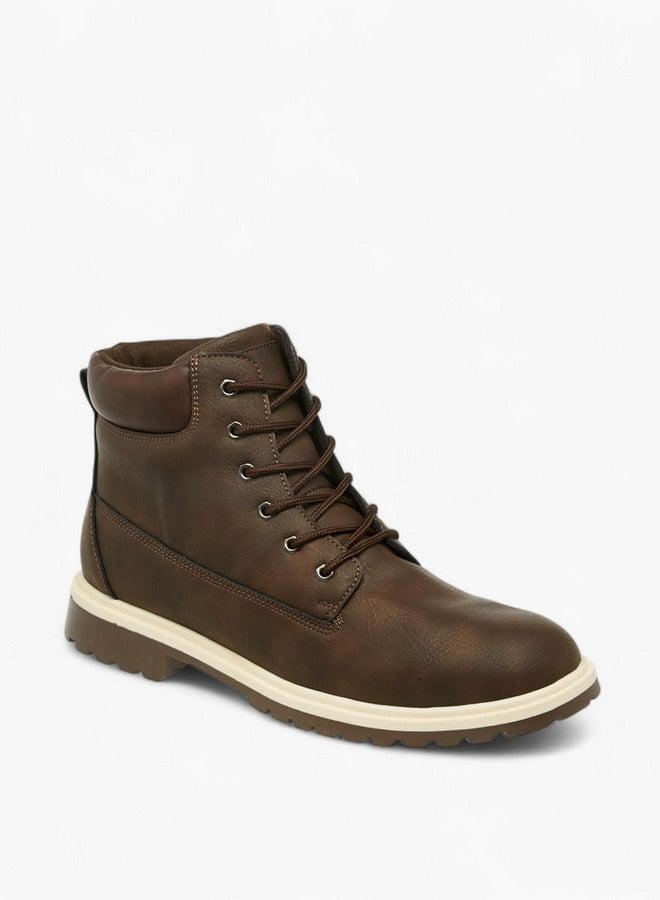 LBL by Shoexpress Solid Lace-Up Ankle Boots - Image 1