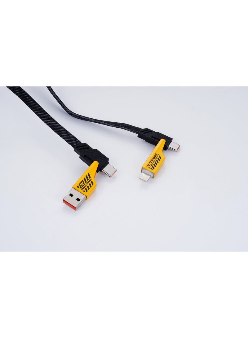 أضف هذا شاحن سريع بقدرة 120 واط متعدد المخارج | منفذي PD + منفذي Type-C | قابس بريطاني | كابل شحن 4 في 1 | متوافق مع الهواتف والأجهزة اللوحية واللابتوب - Image 5