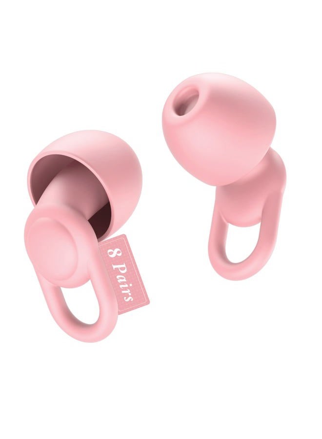 OEDOC Quiet Noise Reduction Earplugs - Reusable Hearing Protection in Flexible Silicone for Sleep (Pink) - Image 1