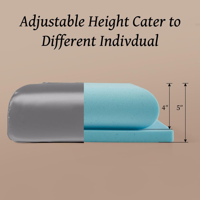 Uslixury Piercing Pillow - Ear Piercing Pillow With Foam Plug  18X12 Large Donut Plilow With 4.7X3.2 Off Center Ear Hole  Adjustable Peircing Plilow For Side Sleeper  Certipur-Us Memory Foam  Grey - Image 5