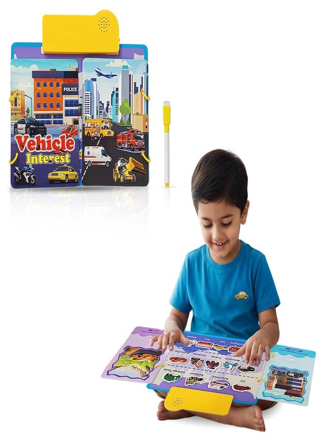 NHR Interactive Musical Vehicles Educational Phonetic Learning Book for Kids, DIY Point Reading Audio Book, Smart Learning Toy for Toddlers & Preschoolers (2+ Years) - Image 1