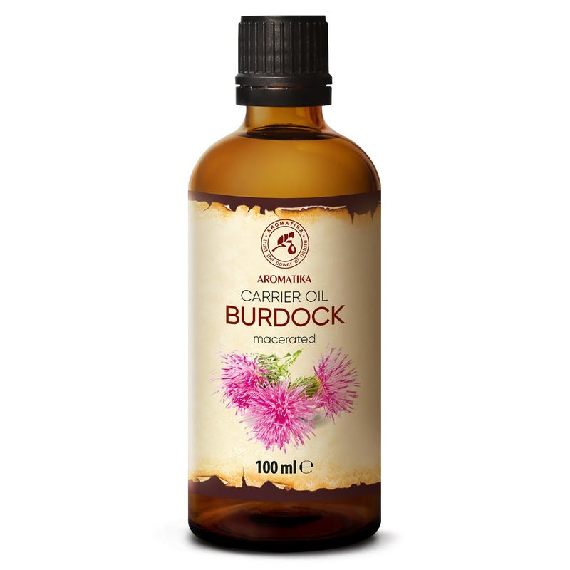 Aromatika زيت جذور الأرقطيون 3.4 أونصة سائلة - 100% نقي وطبيعي - أركتيوم لابا للشعر وفروة الرأس - فوائد جيدة للبشرة - الشعر - الوجه - العناية بالجسم - زجاجة زجاجية - زيوت الأرقطيون - Image 1