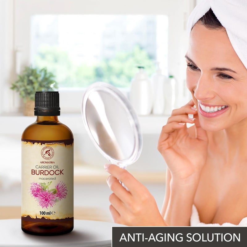 Aromatika زيت جذور الأرقطيون 3.4 أونصة سائلة - 100% نقي وطبيعي - أركتيوم لابا للشعر وفروة الرأس - فوائد جيدة للبشرة - الشعر - الوجه - العناية بالجسم - زجاجة زجاجية - زيوت الأرقطيون - Image 3
