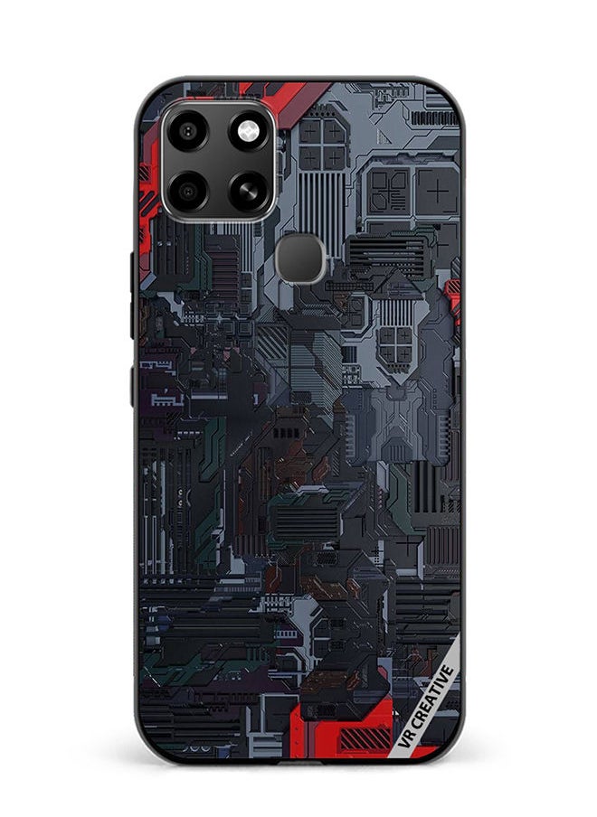 VR CREATIVE Protective Case Cover For Infinix Smart 6 Tech Design Multicolour  - Image 1