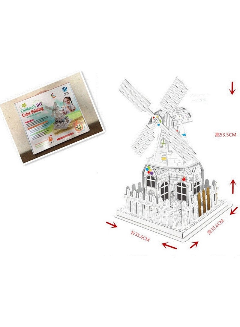 Windmill Cottage Cardboard Puzzle - Image 1