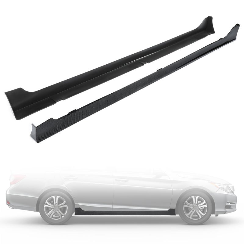 HECASA Side Skirts Rocker Panels Guard Compatible with 20132017 Honda Accord 4 Door Sedan Spoiler Splitter Extension Body Kit Replacement Pair Carbon Fiber Color
