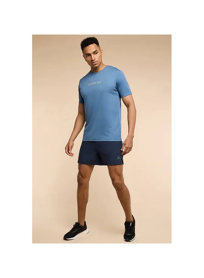أر أند بي Typography Print T-Shirt with Crew Neck and Short Sleeves