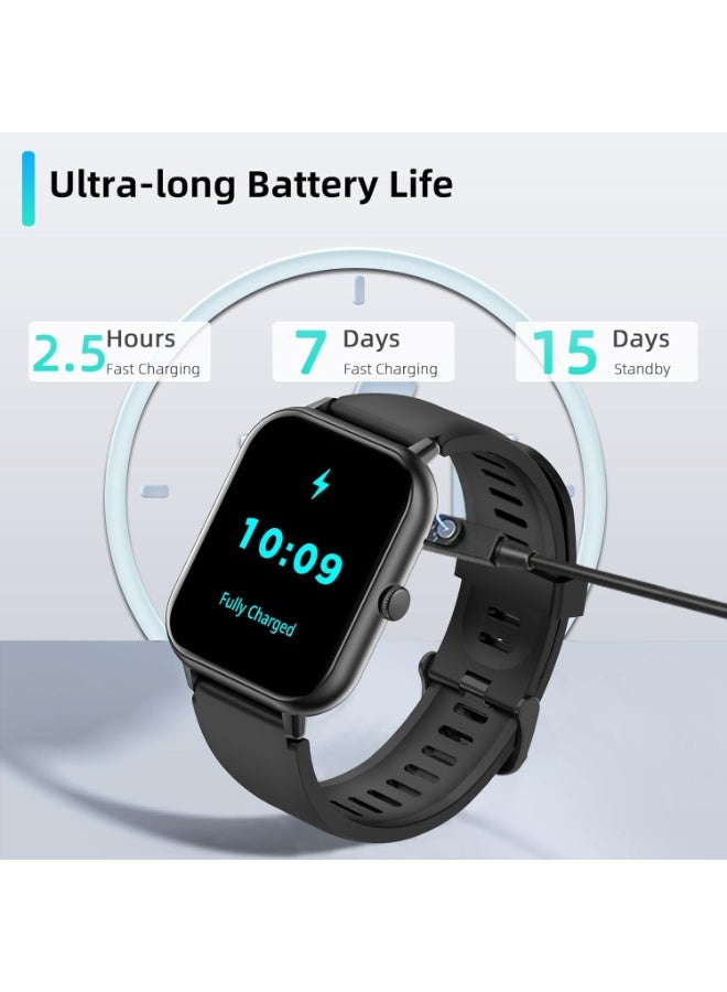 PEJE ZW01 Smartwatch - 1.83" Display, Bluetooth Calls, 15-Day Battery, IP68 Waterproof, 123+ Sports Modes, SpO2/HR/Sleep Monitor, Prayer Alerts,Smart watch Compatible Android iOS. (Silver) - Image 3