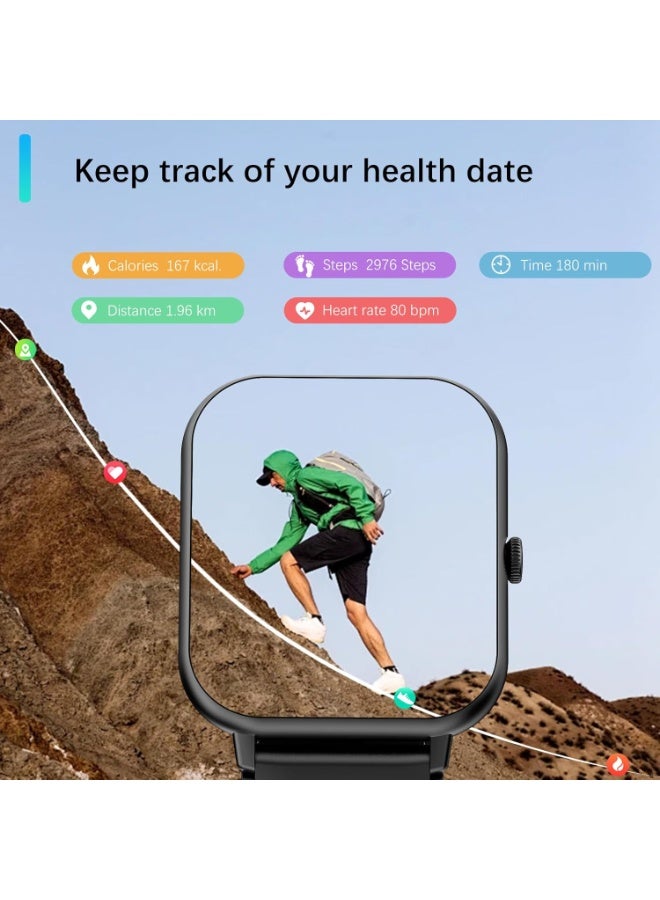 PEJE ZW01 Smartwatch - 1.83" Display, Bluetooth Calls, 15-Day Battery, IP68 Waterproof, 123+ Sports Modes, SpO2/HR/Sleep Monitor, Prayer Alerts,Smart watch Compatible Android iOS. (Silver) - Image 2