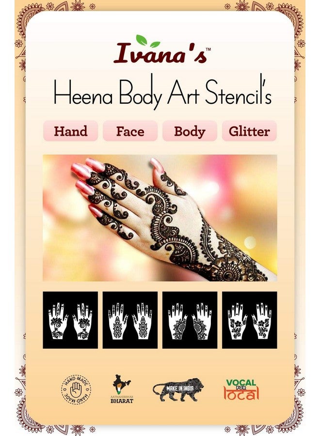 ivana's مجموعة قوالب تاتو الحناء من إيفانا | يد | جسم | إصبع | وجه | فن الحناء تاتو مؤقت للأطفال والفتيات والنساء، تصميم - تاتو-37، أسود، م (C-Tatto-37) - Image 5