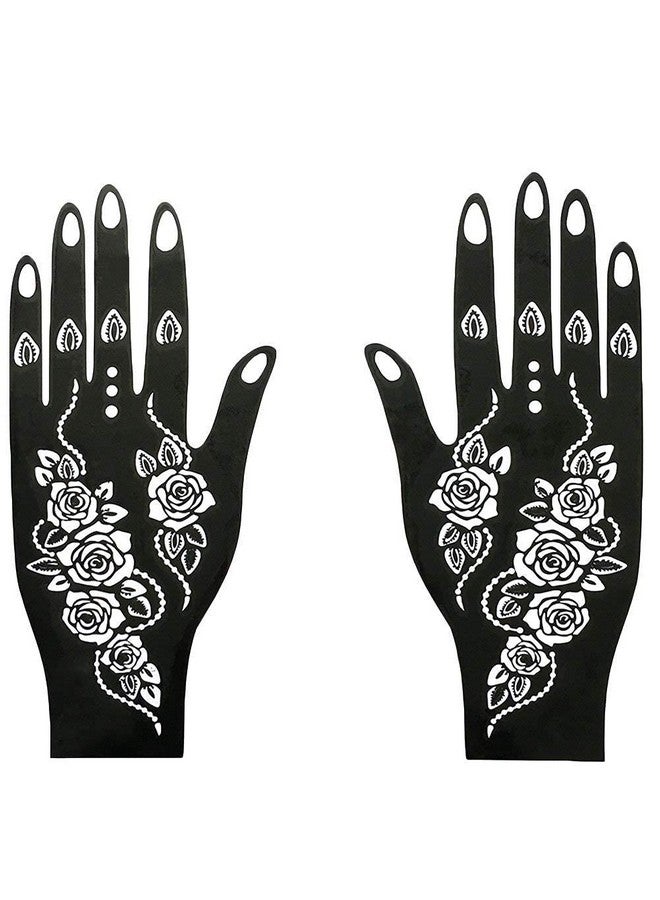 ivana's مجموعة قوالب تاتو الحناء من إيفانا | يد | جسم | إصبع | وجه | فن الحناء تاتو مؤقت للأطفال والفتيات والنساء، تصميم - تاتو-37، أسود، م (C-Tatto-37) - Image 2