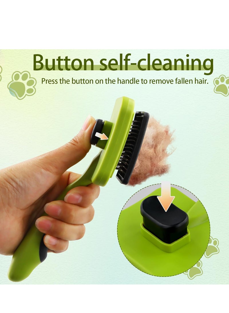 مجموعة العناية بالقطط من 3 قطع، فرشاة قطط، فرش قطط للقطط الداخلية، مقص أظافر القطط، مقص أظافر القطط، فرشاة حمام القطط - مستلزمات قطط فاخرة (أخضر) - Image 3