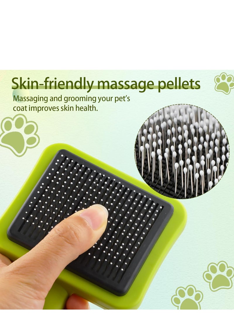 مجموعة العناية بالقطط من 3 قطع، فرشاة قطط، فرش قطط للقطط الداخلية، مقص أظافر القطط، مقص أظافر القطط، فرشاة حمام القطط - مستلزمات قطط فاخرة (أخضر) - Image 4