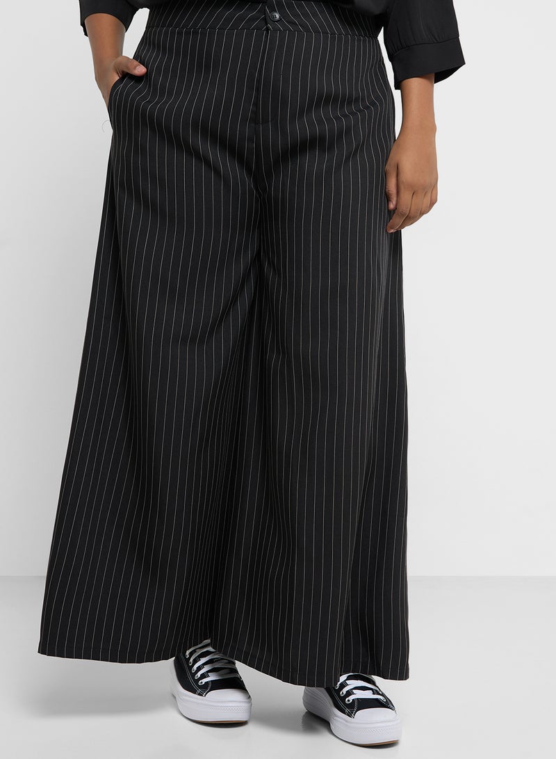 Ginger Plus Pinstripe Wide Leg Tailored Pants  - Image 2