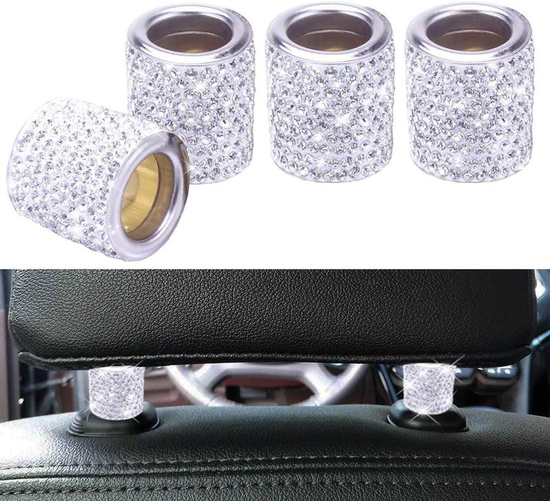 FEENM Car Headrest Head Rest Collars Rings Decor Bling Bling Crystal Diamond Ice for Car SUV Truck Interior Decoration Blings - Image 1