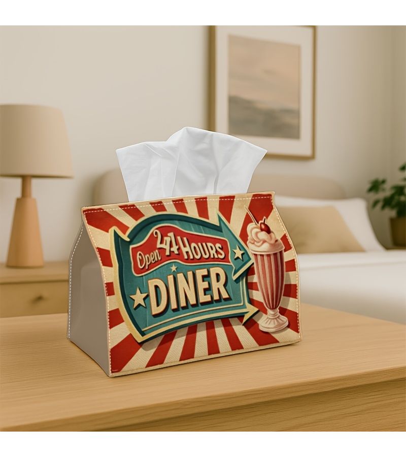 Retro Pop Art Tissue Box Holder Rectangular 9x4.9x6.6 Inch for Home Kitchen Bathroom Decor - Image 1