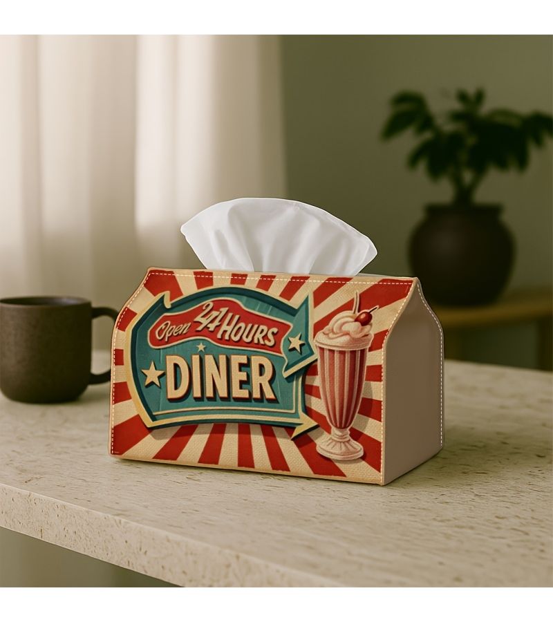 Retro Pop Art Tissue Box Holder Rectangular 9x4.9x6.6 Inch for Home Kitchen Bathroom Decor - Image 2