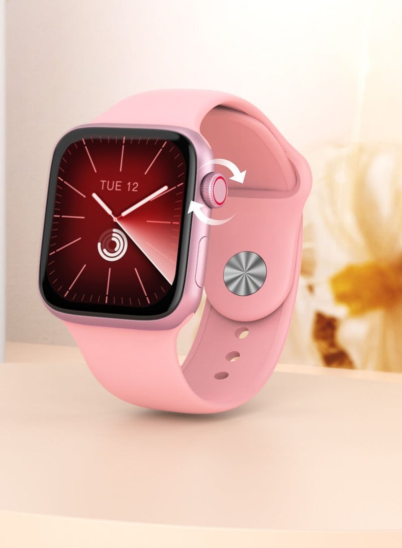 Modio MC66 2.0-Inch Full Touch Display Smartwatch with Charging Cable – Stylish Pink Smart Watch for Ladies and Gents, Fitness Tracker, Heart Rate Monitor, Step Counter, Sleep Tracker, Long Battery Life, Compatible with Android and iOS – Ideal for Daily Wear and Sports - Image 2