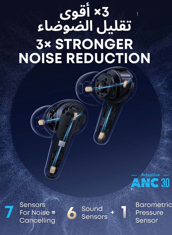 Soundcore Liberty 4 Pro by Anker, Noise Cancelling Wireless Earbuds, 7-Sensor and Real-Time Adaptive Noise Cancelling, 2× Faster Charging, Studio-Level Hi-Fi Music, Clear Calls with 6 Mics And AI - Glossy Black - Image 4