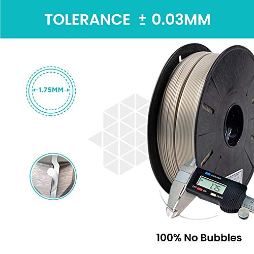 Tesseract Premium PLA + 1.75mm 3D Printing Filament | Dimensional Accuracy +/- 0.03mm | Compatible with Most FDM Printers | 1 KG 3D Printer Filament - PLA Brass (Quantity 1) - Image 2