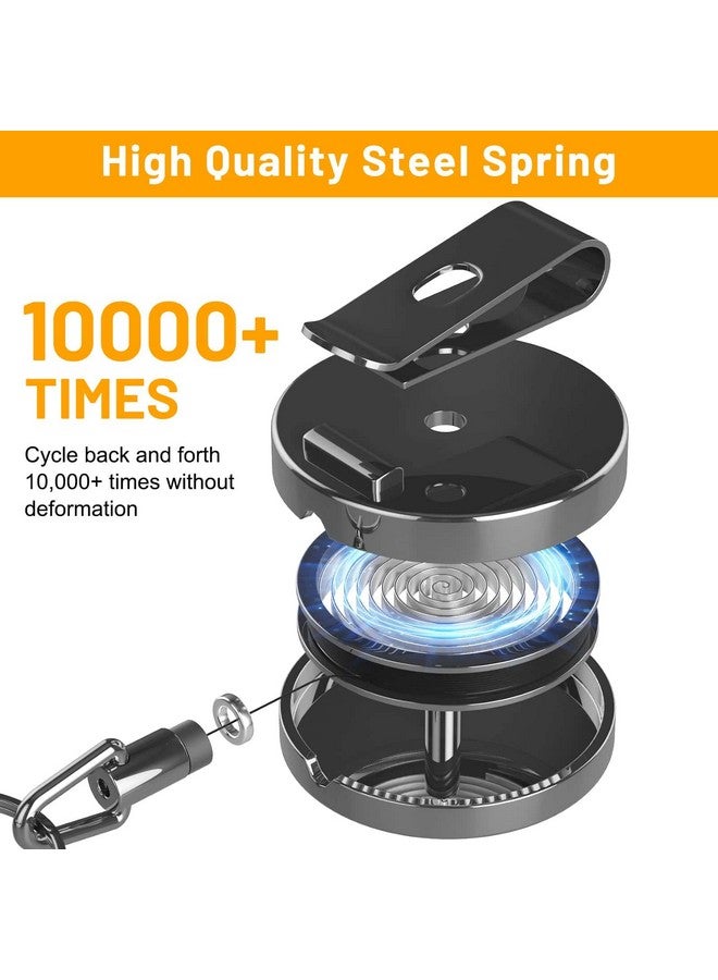 selizo Heavy Duty Badge Reels Retractable Badge Holder, Selizo Metal Retractable Keychain Badge Reel Id Badge Holder Retractable With Belt Clip Key Ring For Key Name Card Holder - Image 2
