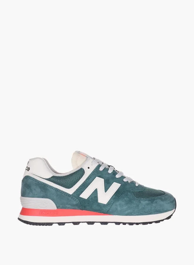 نيو بالانس Men's Logo Detail Sneakers with Lace-Up Closure - 574