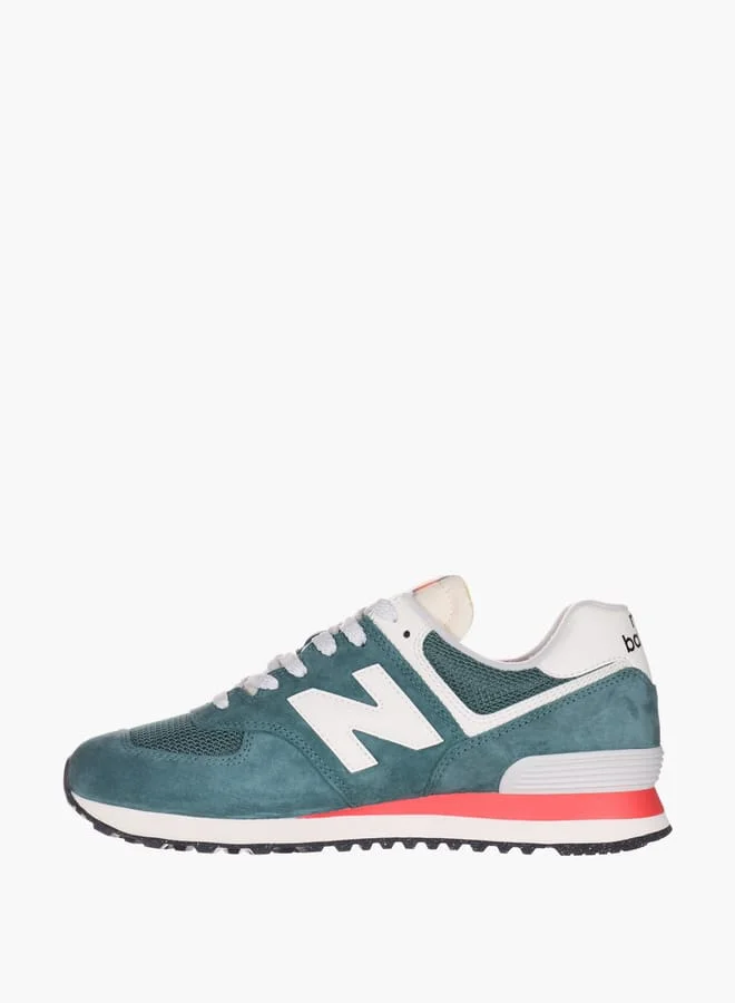 New Balance Men's Logo Detail Sneakers with Lace-Up Closure - 574