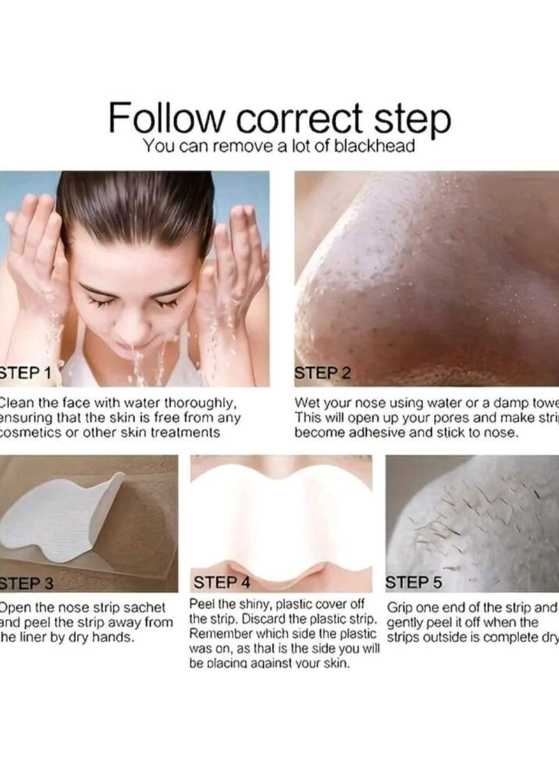 10 strips to clean nose pores and remove blackheads with natural charcoal