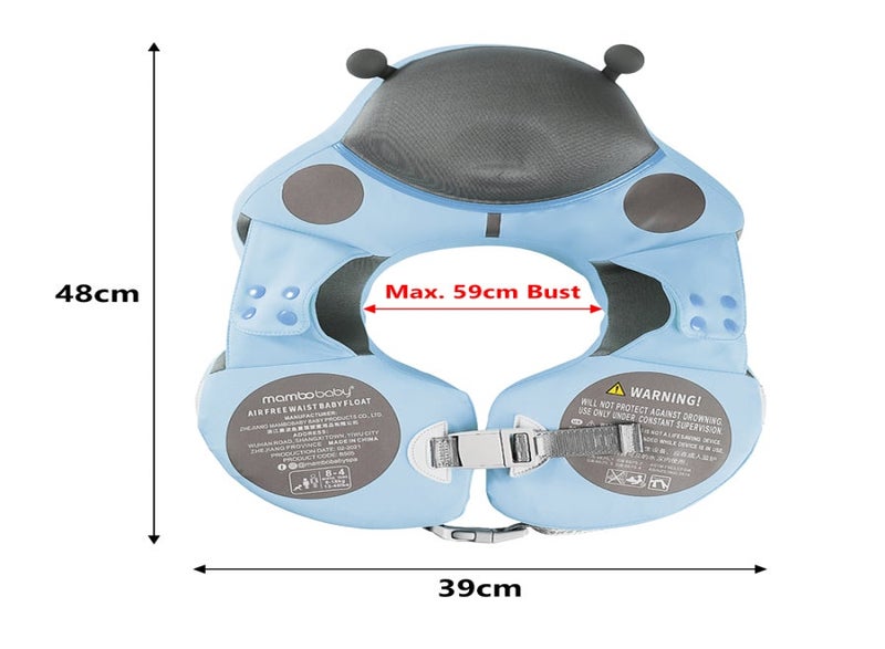 Cute Baby Swim Float Non-inflatable Baby Swimming Float Soft Waterproof Skin-friendly Swim Trainer Float for 8-36 Months Baby Boys Girls Without Canopy | Blue - Image 2