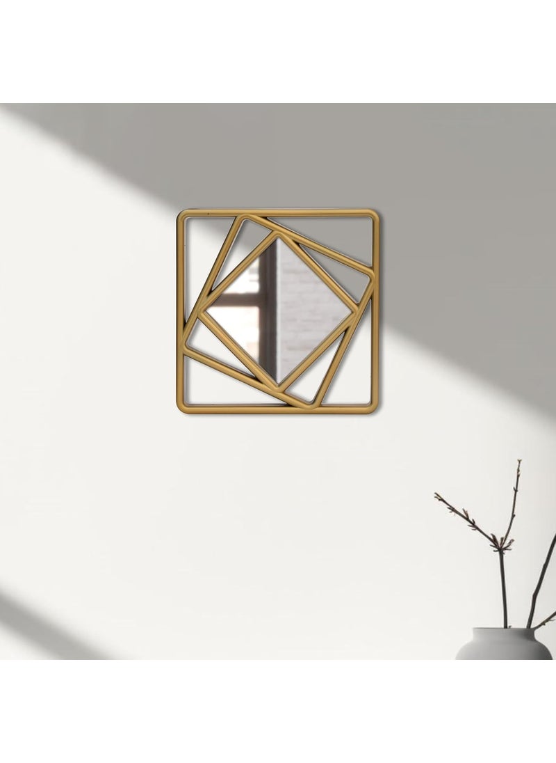 Art Street Art Street Golden Square Shape Decorative Wall Mirror for Home Decoration, Wall Decoration (Size - 10x10 inch)  - Image 4