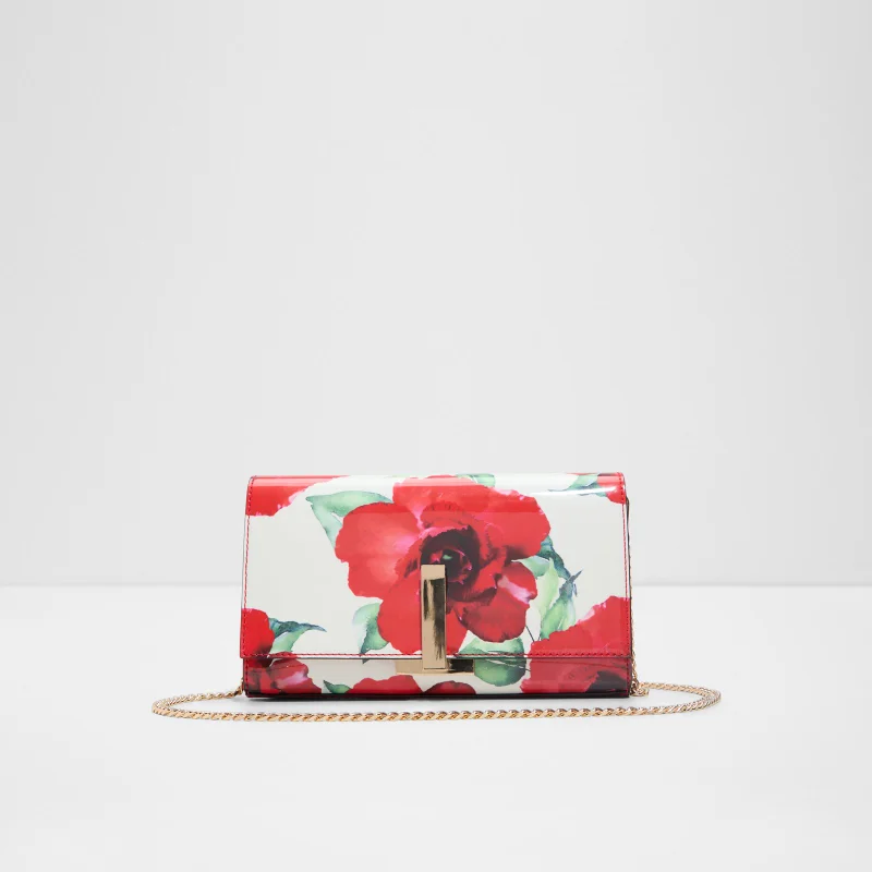 ALDO Women ADORING Floral Printed Structured Leather Clutch