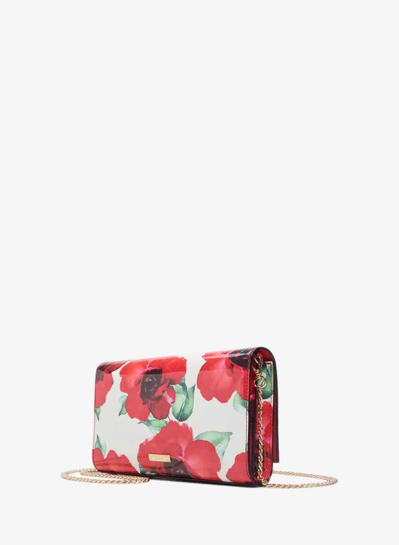 الدو Women ADORING Floral Printed Structured Leather Clutch