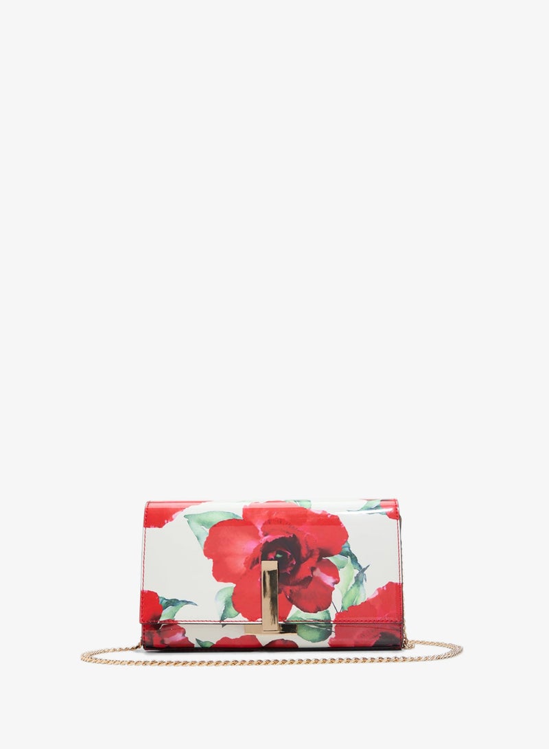 ALDO Women ADORING Floral Printed Structured Leather Clutch - Image 1