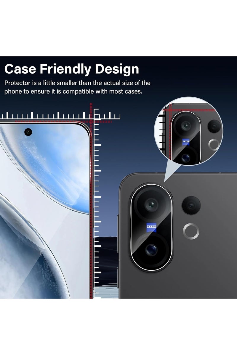 general [2+2 piece set] Screen protector compatible with Vivo X200 FE 5G, with camera lens protector, full coverage 9H tempered glass film, ultra-durable, fingerprint-resistant, bubble-free - Image 4