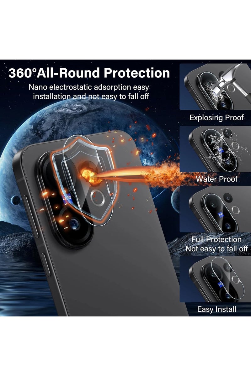 general [2+2 piece set] Screen protector compatible with Vivo X200 FE 5G, with camera lens protector, full coverage 9H tempered glass film, ultra-durable, fingerprint-resistant, bubble-free - Image 3