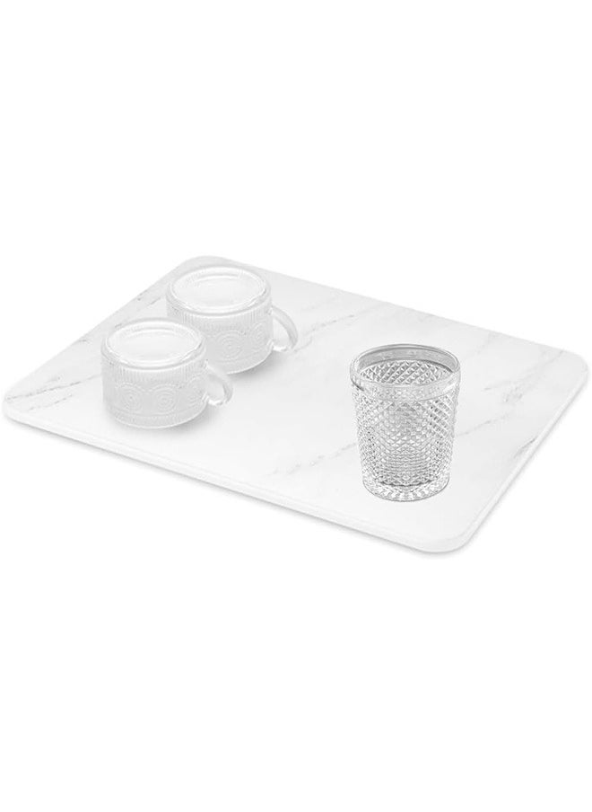 LENND Stone Dish Drying Mat for Kitchen Counter, Quick Drying Diatomaceous Earth Stone Mat, Super Absorbent Marble Dish Drying Pad, Heat Resistant Non-Slip Rack Tableware Mat  - Image 1