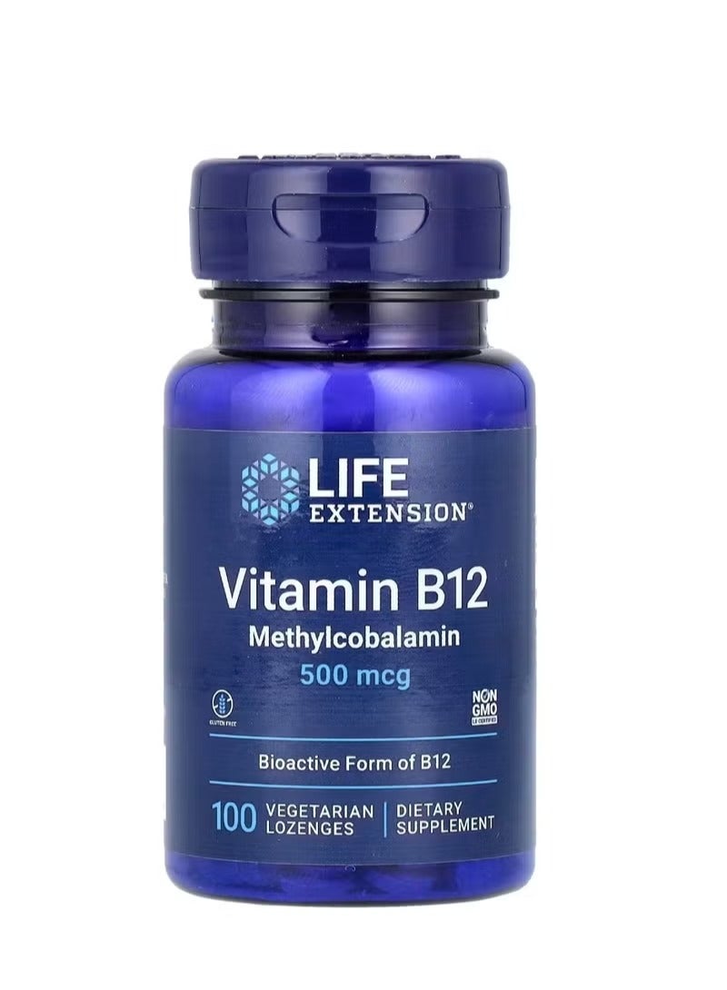 Life Extension Vitamin B12 Methylcobalamin 500 mcg 100 Vegetarian Lozenges - Image 1