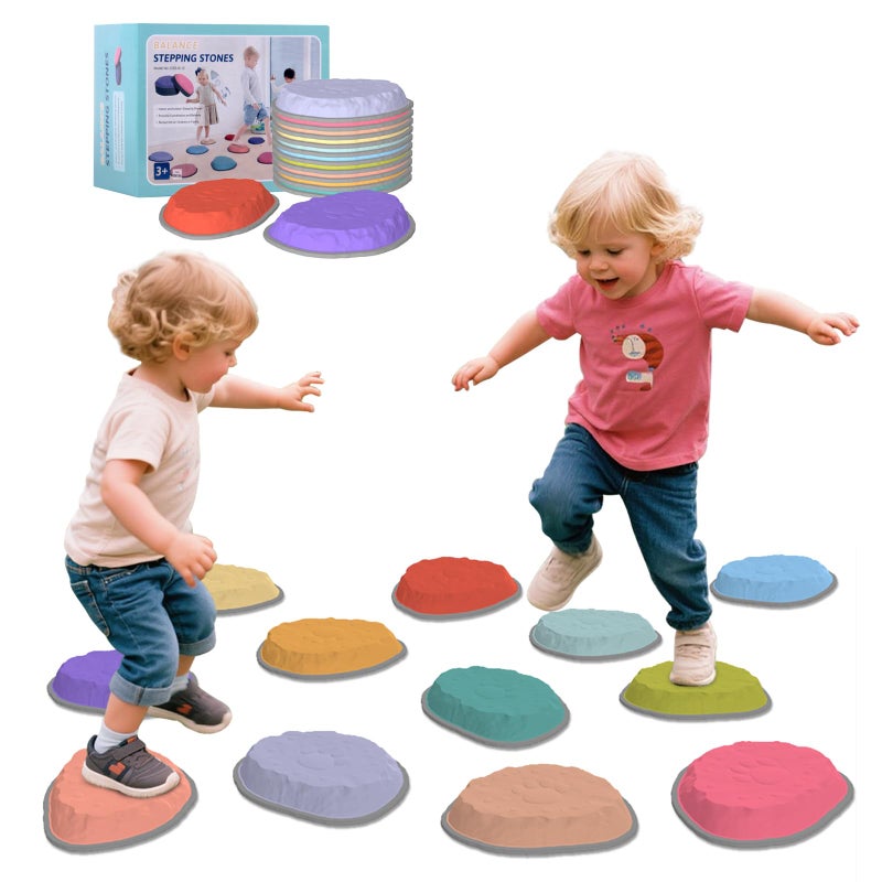 CAMELUS Stepping Stones for Kids 12 PCS Balance Stepping Stones for Toddlers NonSlip Obstacle Course Sensory Toys Indoor Outdoor Balance River Toys for Birthday Childrens Day and Christmas Gift - Image 2