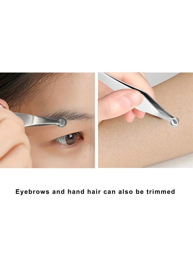 jaxiria Universal Nose & Ear Hair Trimming Tweezers - Stainless Steel Nasal Clippers Eyebrow Trimmer, Friendly Round Tip, No Mirror Needed Easy Cut, for Noses, Sideburns, Brow, Body for Men and Women(1 Pack)  - Image 1