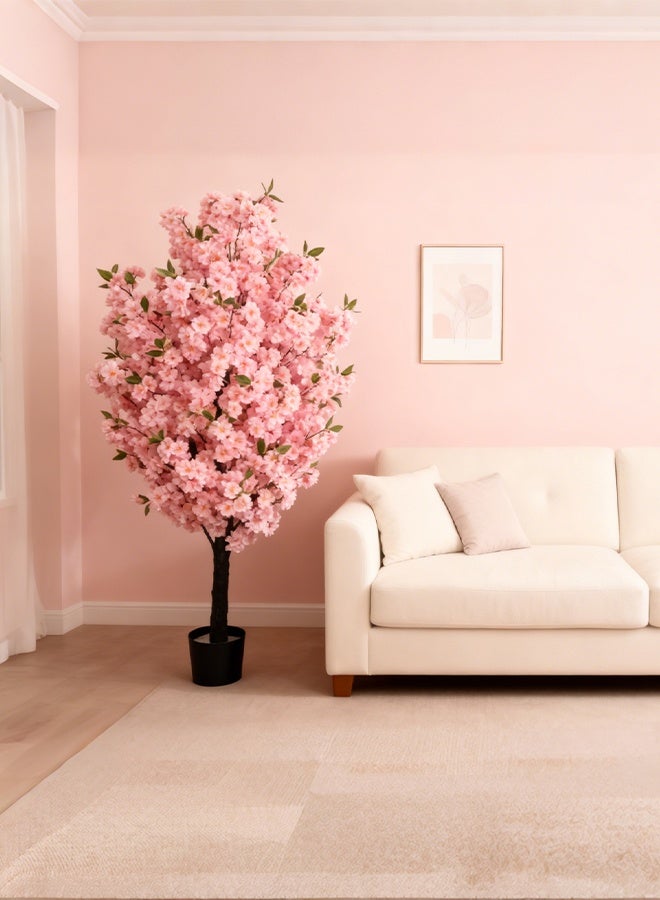 Sharpdo Artificial Tree - 180cm Cherry Blossom, Tall Lifelike Plant in Pot with Stable Base, Home Decor for Living Room Corner, Modern Office and Wedding - Image 1